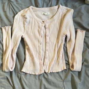 Baby Pink, Aeropostale Button Down Cropped Shirt